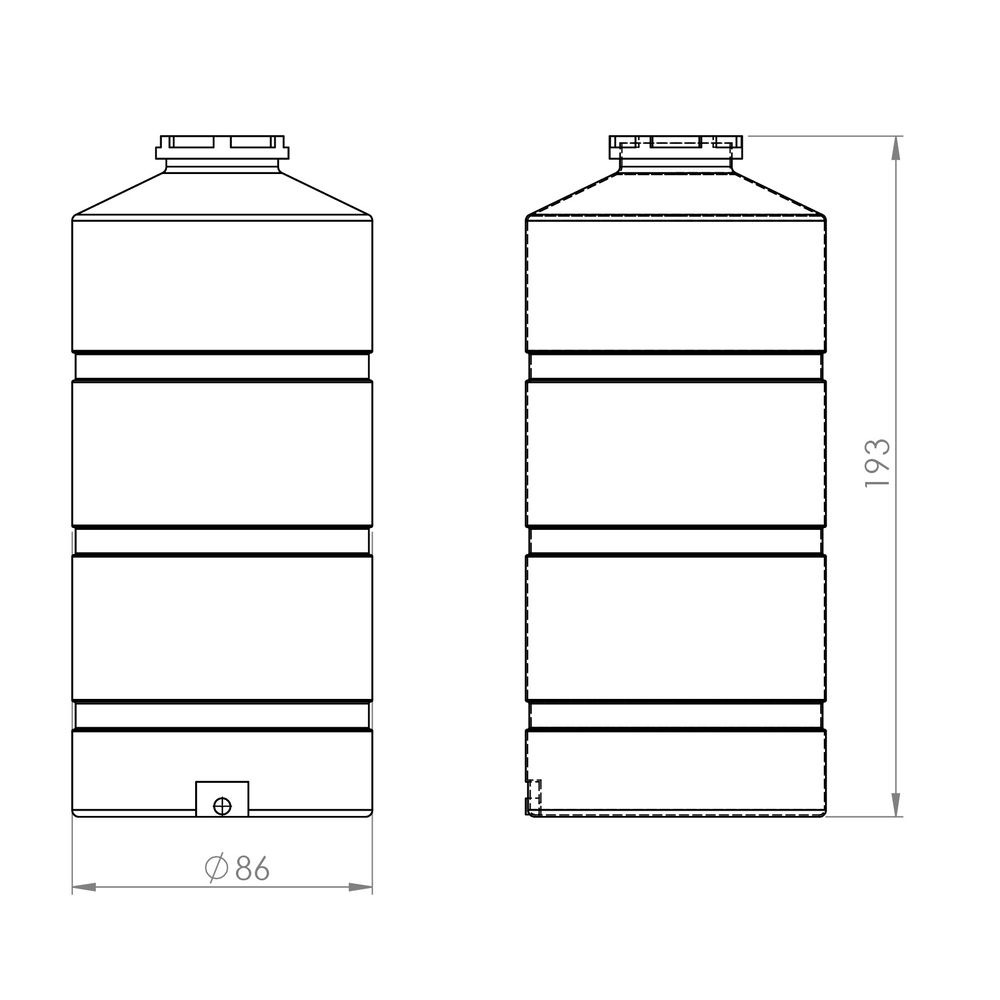 1000LT Dik Silindir Su Deposu