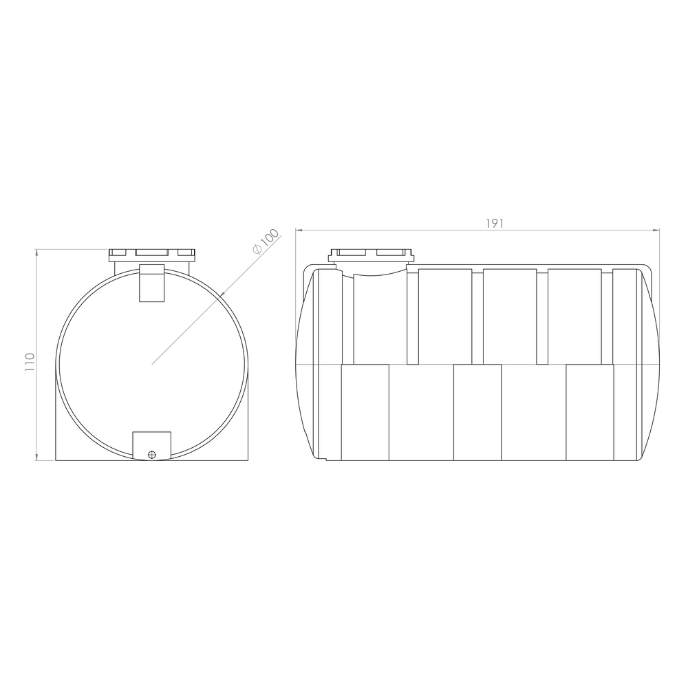 1500LT Yatay Silindir Su Deposu