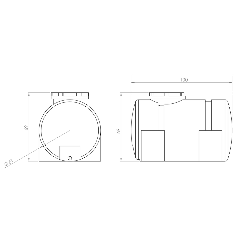 300LT - 500LT Yatay Silindir Su Deposu